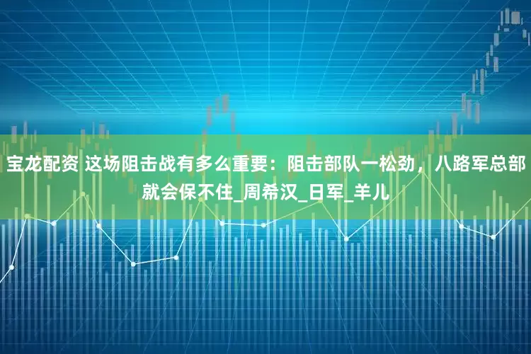 宝龙配资 这场阻击战有多么重要：阻击部队一松劲，八路军总部就会保不住_周希汉_日军_羊儿